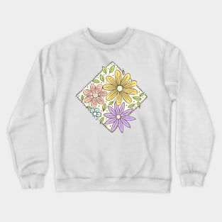Floral Square Pattern Crewneck Sweatshirt